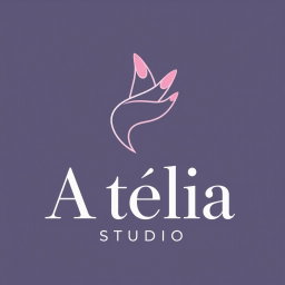 A logo design for a manicure studio named 'Atélia Studio'