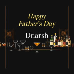 A luxurious Father's Day greeting card featuring an elegant bartending theme
