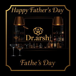 A luxurious Father's Day greeting card featuring an elegant bartending theme