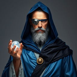 A full body image of a human figure that radiates a stoic and knowledgeable demeanor