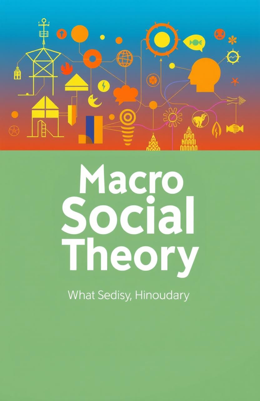 A visually striking book cover design representing the theme of macro social theory