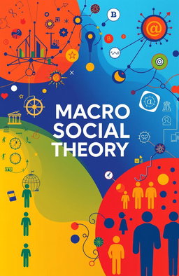 A visually striking book cover design representing the theme of macro social theory
