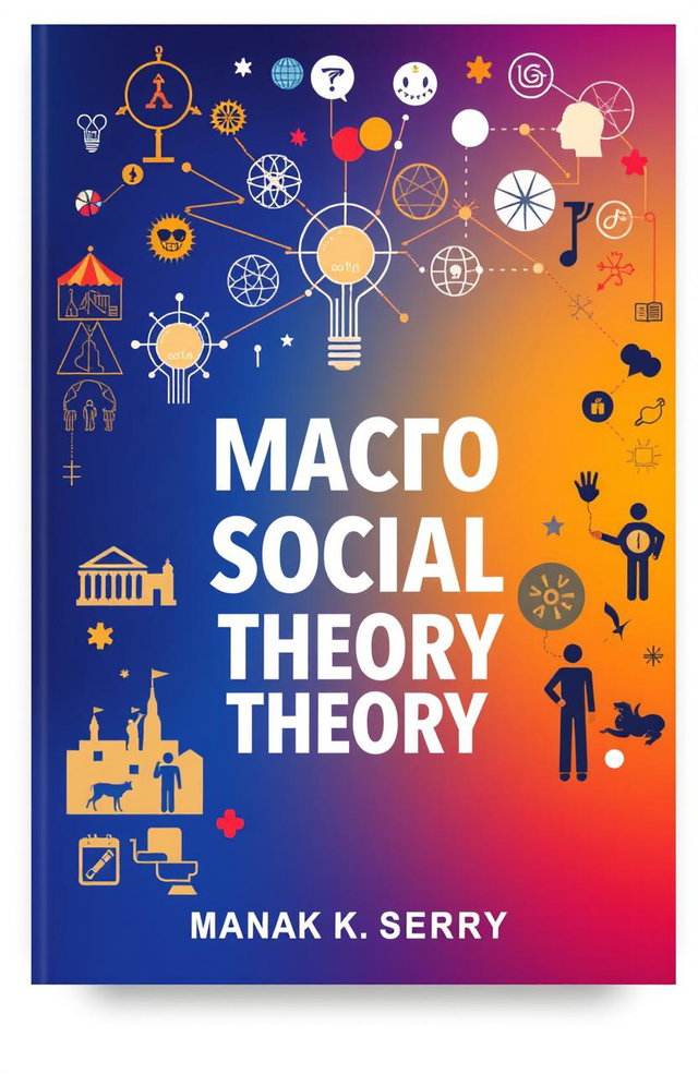 A visually striking book cover design representing the theme of macro social theory