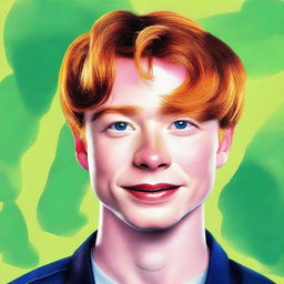 A high-quality digital art portrait of Calum Worthy