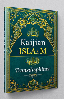 A beautifully designed book cover for a book titled 'Kajian Islam Transdisipliner', featuring a harmonious blend of traditional Islamic art and modern design elements