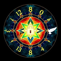 A unique sigil design incorporating the elements '12182024', and the powerful words 'Truth', 'Courage', 'Privacy', 'Progress', and 'Freedom'
