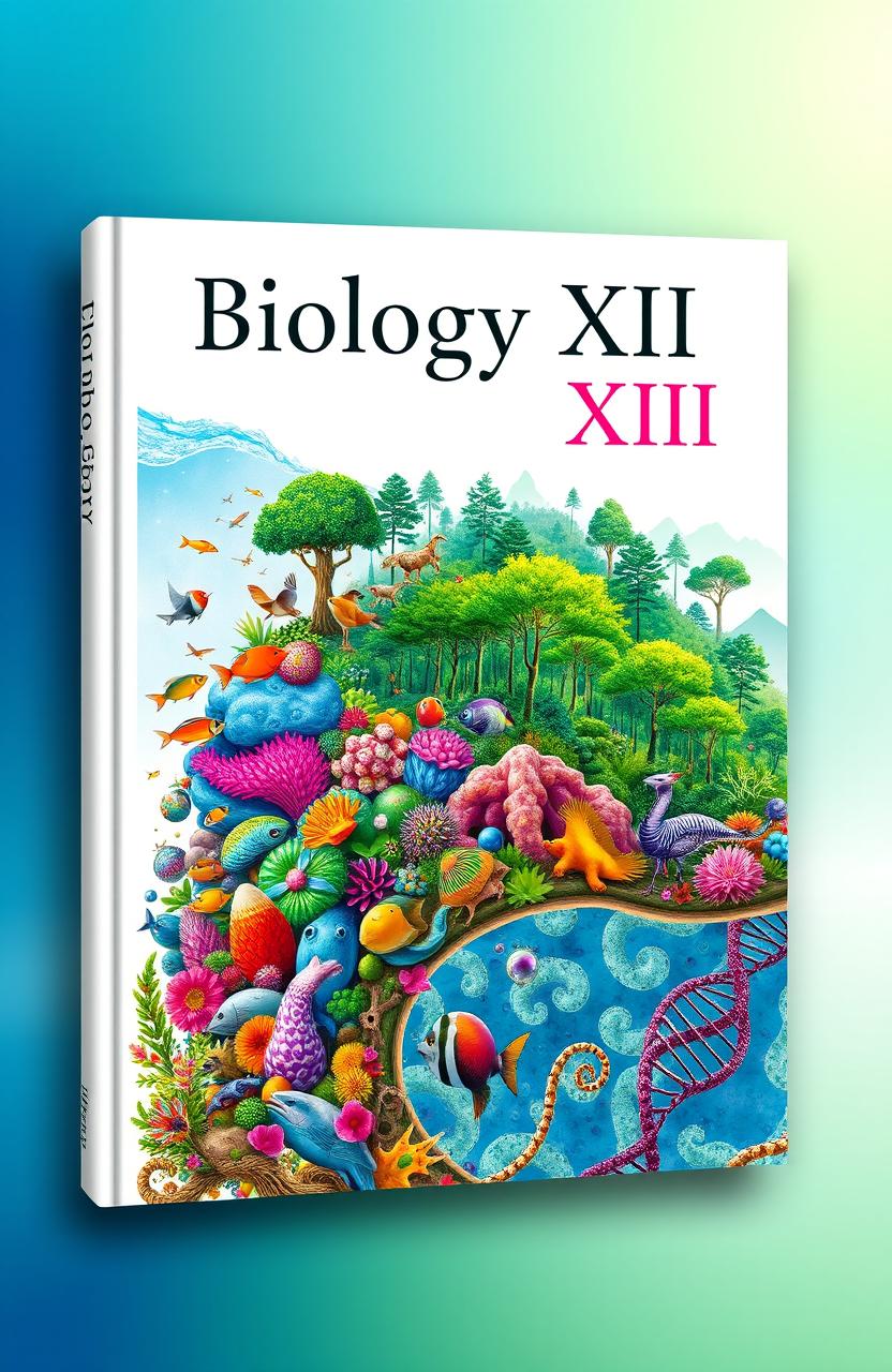 A captivating cover design for a biology textbook titled 'Biology XIII'
