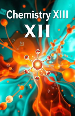 A captivating cover design for a chemistry textbook, titled 'Chemistry XIII'