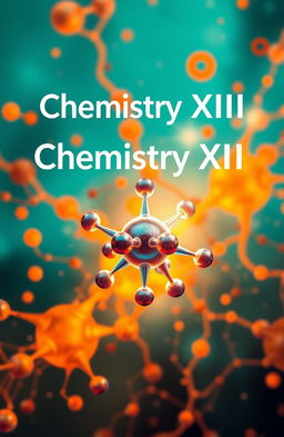A captivating cover design for a chemistry textbook, titled 'Chemistry XIII'