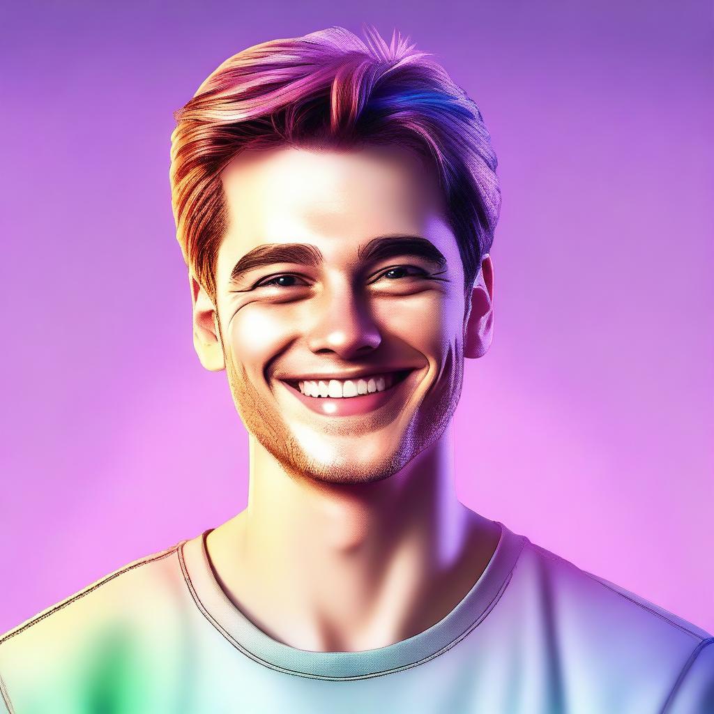 This is a high-quality digital art portrait of a man named Evan Petters