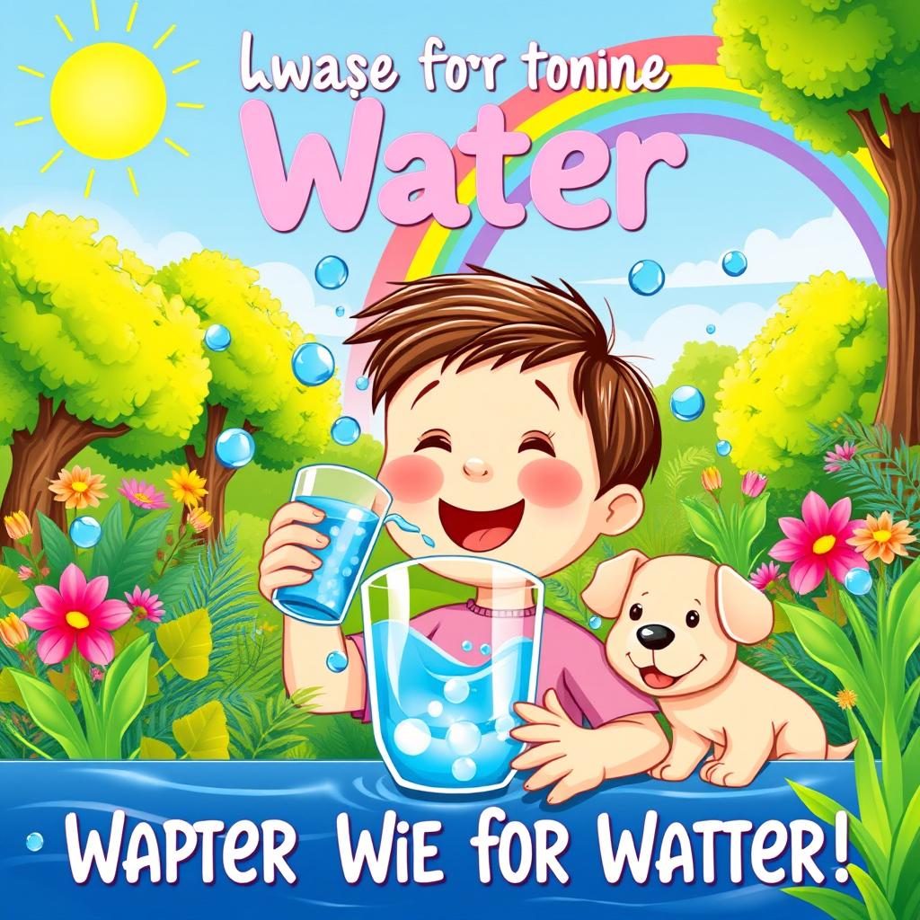 A vibrant and engaging illustration showcasing the importance of water for children