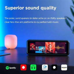 Product featuring superior sound quality with high-fidelity speakers delivering clear and powerful audio, perfect for any music style