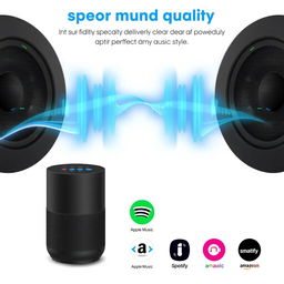 Product featuring superior sound quality with high-fidelity speakers delivering clear and powerful audio, perfect for any music style
