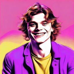 A high-quality digital art image featuring a man named Evan Peters