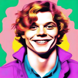 A high-quality digital art image featuring a man named Evan Peters