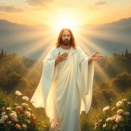 An evocative portrayal of a merciful God, depicted with a compassionate expression and warm presence