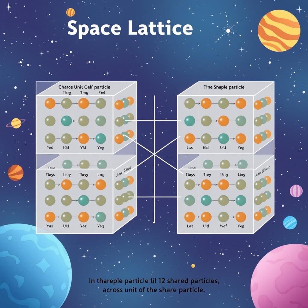 An illustrated diagram of a space lattice featuring 4 simple unit cells