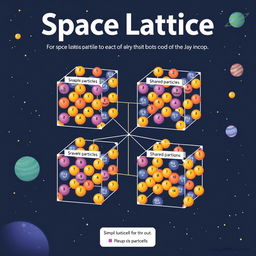 An illustrated diagram of a space lattice featuring 4 simple unit cells