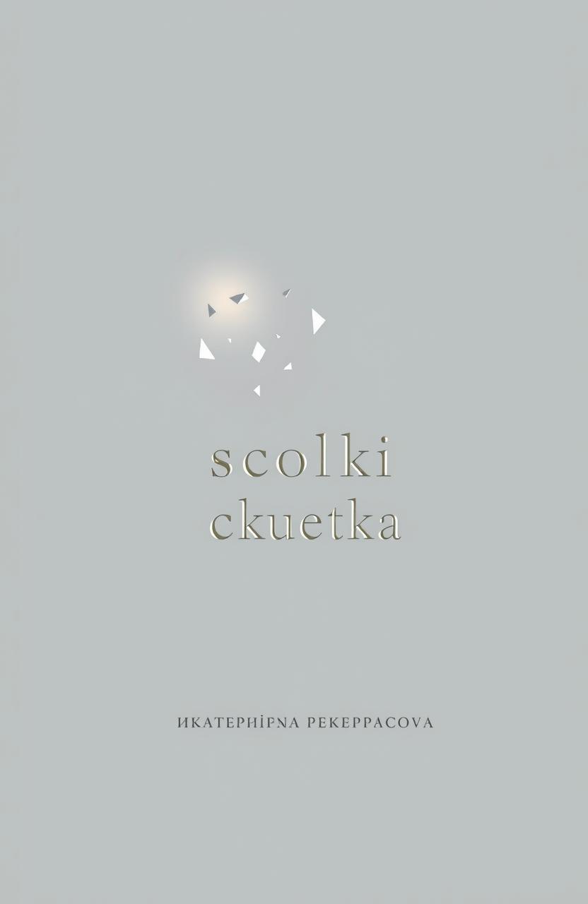 A minimalist book cover design for a poetry collection titled 'Осколки света' (Shards of Light) by Екатерина Некрасова