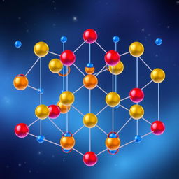 An illustration of a space lattice consisting of 4 simple unit cells