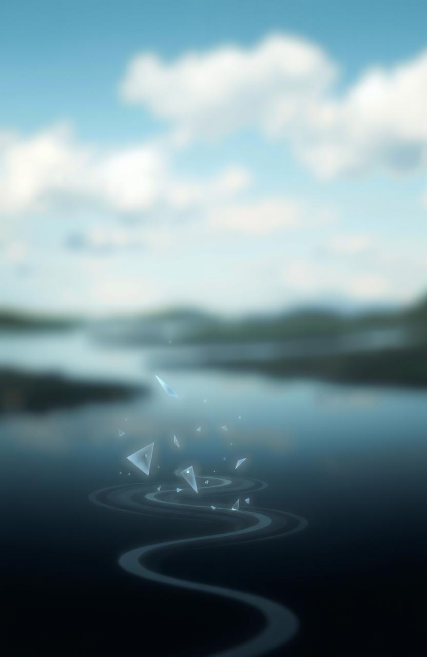 A dreamy image featuring a blurred background of a soft blue sky with gentle, translucent clouds