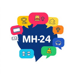 A vibrant and engaging logo for a group chat featuring the text 'MH2-4' prominently in the center