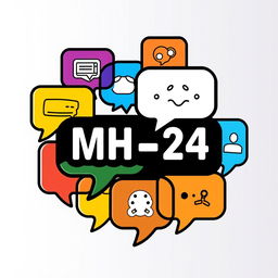 A vibrant and engaging logo for a group chat featuring the text 'MH2-4' prominently in the center
