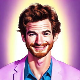 This is a high-quality digital art image featuring Andrew Garfield