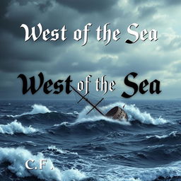 A captivating scene of a vast, tumultuous sea under a dramatic sky