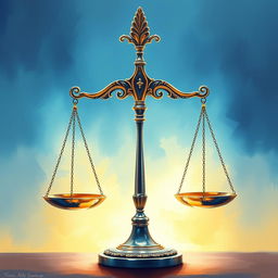 A beautifully rendered image of a law scale symbolizing justice and hope