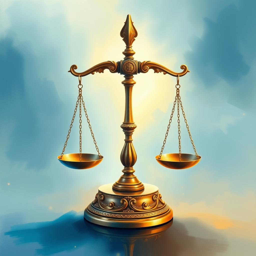 A beautifully rendered image of a law scale symbolizing justice and hope