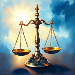 A beautifully rendered image of a law scale symbolizing justice and hope