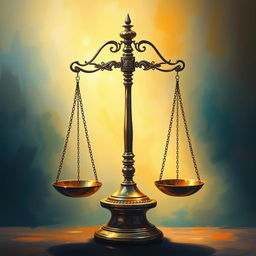 An artistic representation of a law scale symbolizing justice and hope