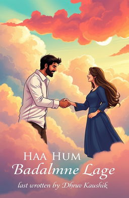 An illustration depicting a man and a woman shaking hands, symbolizing connection and collaboration