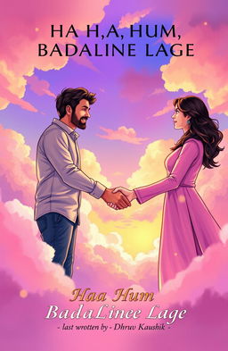 An illustration depicting a man and a woman shaking hands, symbolizing connection and collaboration