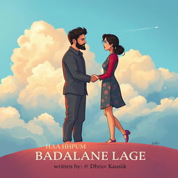 A captivating illustration featuring a man and a woman shaking hands, representing collaboration and positive change