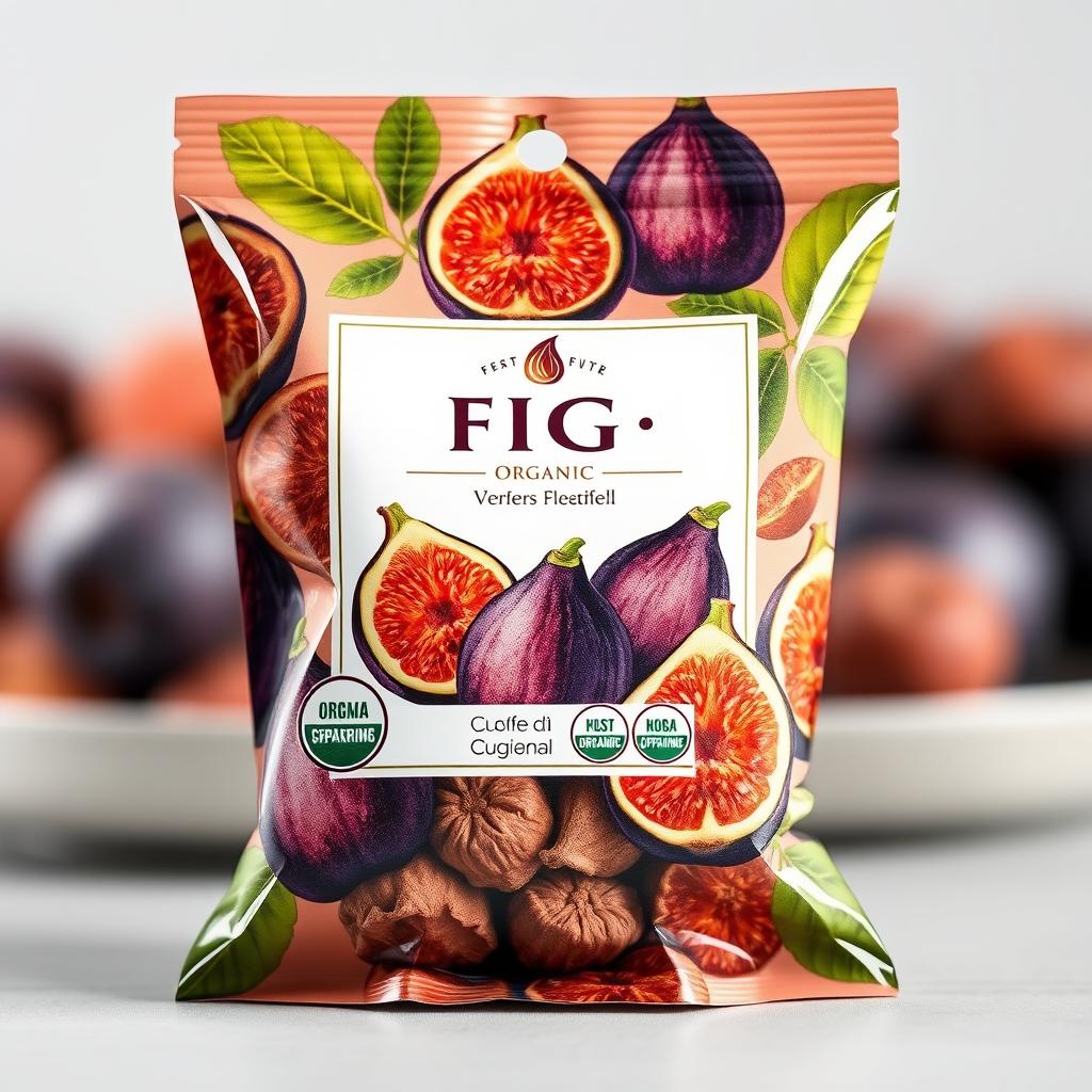 A beautifully designed package for dried figs intended for export to Germany