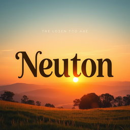 A stunning visual of the Neuton typeface creatively integrated into a serene landscape, featuring bold and elegant lettering that stands out against a beautiful sunset background