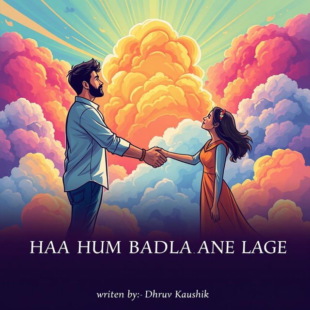 A vibrant and inspiring illustration showing a man and a woman shaking hands, symbolizing partnership and mutual growth