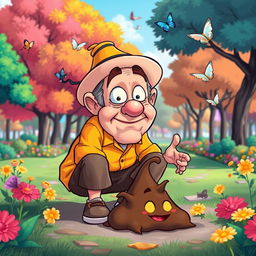 A humorous cartoon illustration of a clumsy yet funny character losing control, with exaggerated features and a big, goofy expression