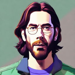 A high-resolution digital art image featuring a man named Martin Starr