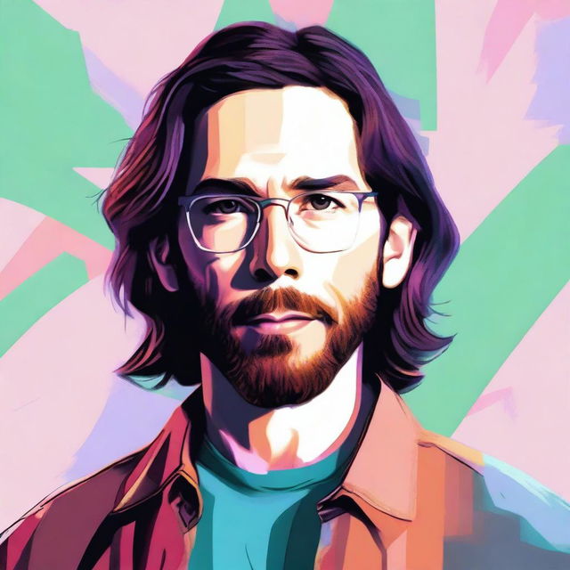 A high-resolution digital art image featuring a man named Martin Starr