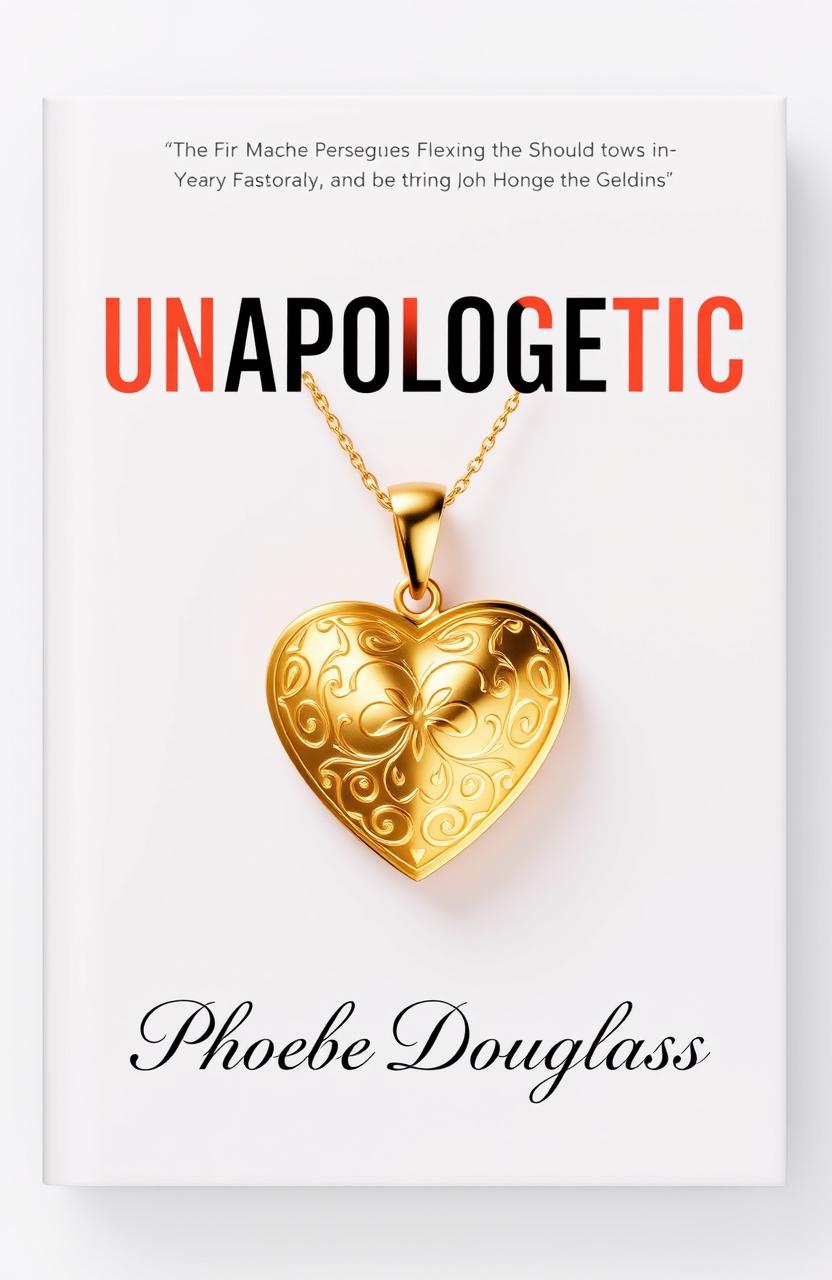 A stylish and elegant book cover featuring a luxurious gold heart pendant, centered prominently on the cover