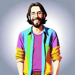 This is a high-quality digital art image featuring a young Martin Starr