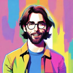 This is a high-quality digital art image featuring a young Martin Starr