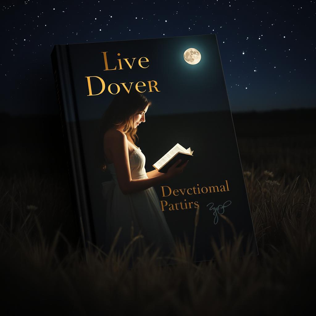 A captivating book cover featuring a woman alone in a dark field at night