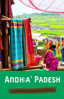 A vibrant and intricate display of traditional textiles from Andhra Pradesh showcasing the rich cultural heritage of the region
