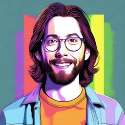 A high-quality digital art image featuring Martin Starr in his younger years