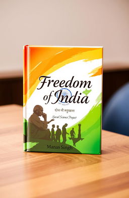 A beautifully designed hardcover book titled 'Freedom of India' prominently displayed on the cover