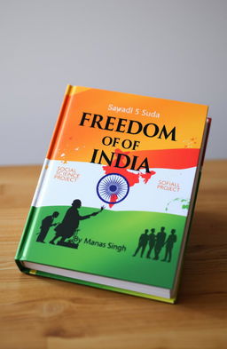 A beautifully designed hardcover book titled 'Freedom of India' prominently displayed on the cover